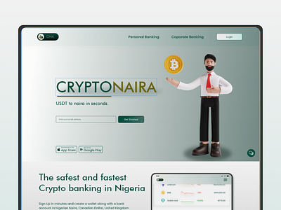 A crypto banking website.