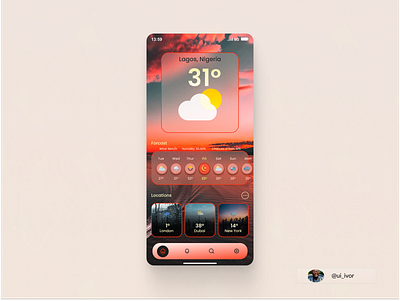 A weather UI app interface design fintech illustration product design ui uiux