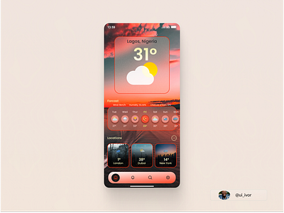 A weather UI app interface