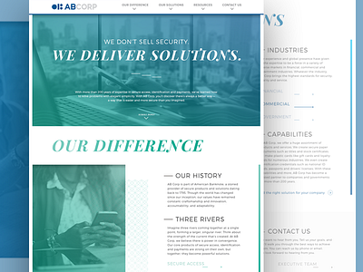 AB Corp Website Re-Design branding identity interactive web design