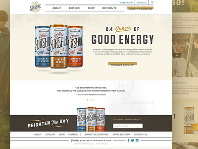 Sunshine Beverage Website Re-design branding digital interactive website