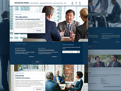 Raymond James Web re-design branding corporate digital financial interactive website