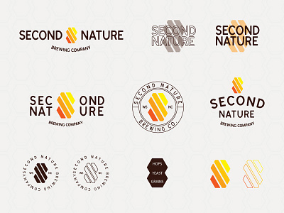 Initial Mark Exploration for Second Nature Brewery badges beer brand identity brewery design identity marks system