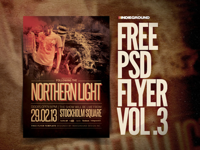 Freebie Flyer Vol. 3 alternative festival flyer free freebie grunge indie photoshop poster psd rock template