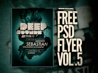 Freebie Flyer Vol. 5 alternative minimal dubstep trance techno template festival indie grunge freebie free flyer poster photoshop psd ink dance