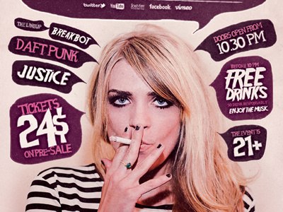 Indie Poster Template Vol. 16 bubbles festival flyer gig hipster indie music photoshop poster psd smoking template