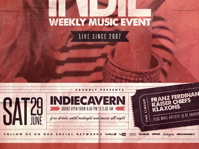 Indie Poster Template Vol. 18 flyer gig hipster indie minimal music photoshop poster psd template typography