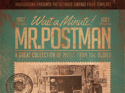 Vintage Poster Vol. 3 concert flyer gig mail music old poster postman psd retro template vintage
