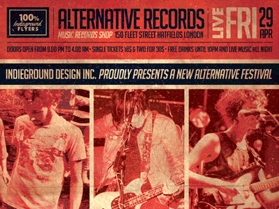 Alternative Poster Vol. 19 alternative band concert festival flyer gig indie live music poster psd template