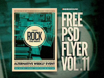Freebie Flyer Vol. 11 gig template concert music freebie free flyer poster psd indie rock minimal