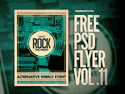 Freebie Flyer Vol. 11 concert flyer free freebie gig indie minimal music poster psd rock template