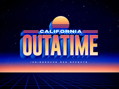 80s Photoshop Text Effect - No.24 1980s 80s back to the future bttf delorean futuristic indieground logo mcfly mockup photoshop psd retro synthwave template text effect typography vhs vintage