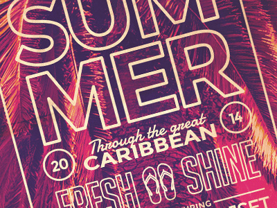 Summer Flyer Template Vol. 5 beach electronic flyer minimal nightclub palms poster psd retro summer template vintage