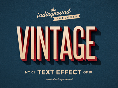 Retro Vintage Photoshop Text Effect No.1 3d classic design effect hipster lettering mockup photoshop psd retro style template type typography vintage