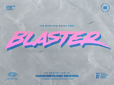 Blaster Free Font 80s 90s brush font daft punk display font free free fonts handdrawn handlettering handmade lettering logo paint retro script street type typography