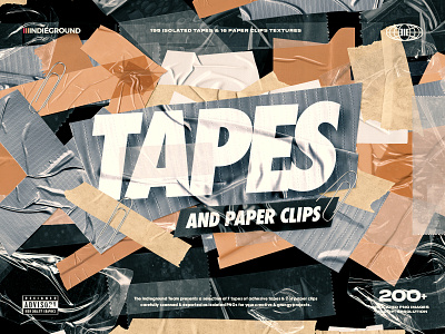 Tapes & Paper Clips PNG Textures