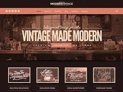 Modern Vintage Wordpress Theme agency blog creative hipster music portfolio responsive retro theme website wordpress wp