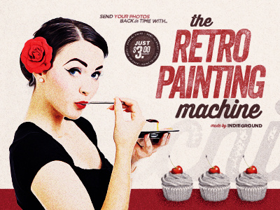 Retro Painting Machine - Vintage Effect Action 50s action ad advertising atn classic oil paint photoshop psd retro vintage