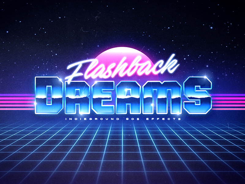 80s style text effect photoshop