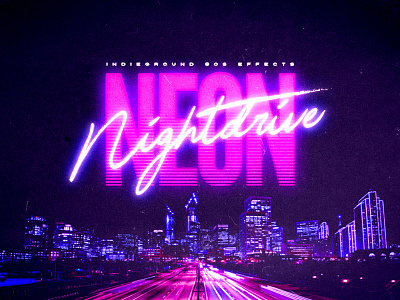 80s Photoshop Text Effects Vol.2 - No.10 1980s 80s 80s style logo mockup neon photoshop psd retro synthwave template vhs vintage