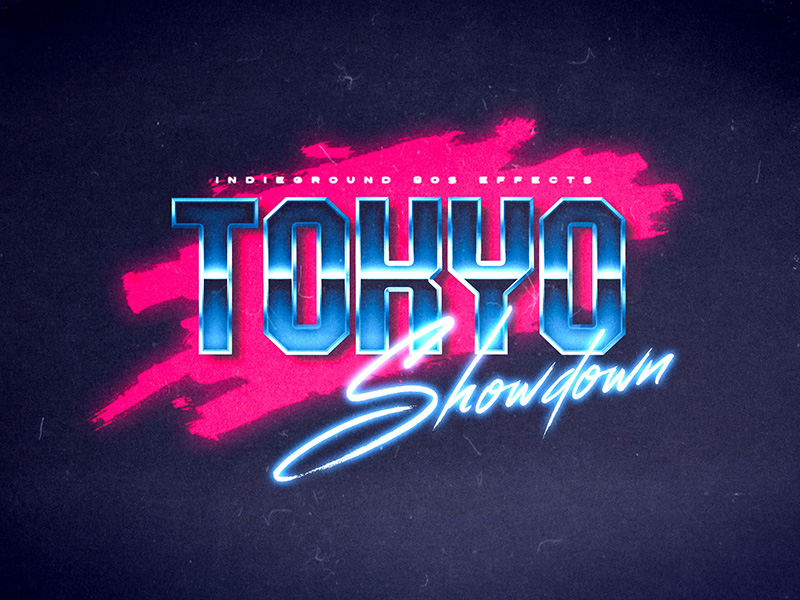 80s style text effect photoshop