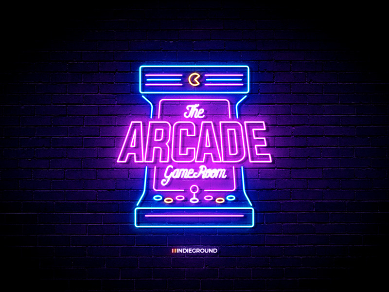 Neon Sign Effects for Photoshop - Arcade Game Room by Roberto Perrino