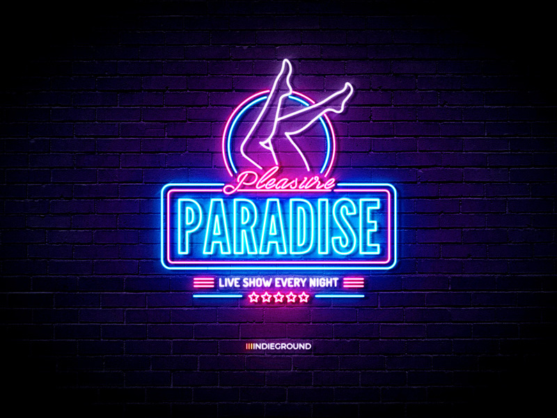 Download Neon Sign Effects for Photoshop - Pleasure Paradise by ... PSD Mockup Templates