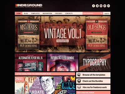 Indieground.it Design blog flyers graphic design indie indieground inspiration posters site templates