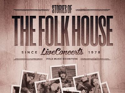 Folk Poster Vol. 4 flyer folk gig live music photos poster psd singer songwriter template typography vintage wood
