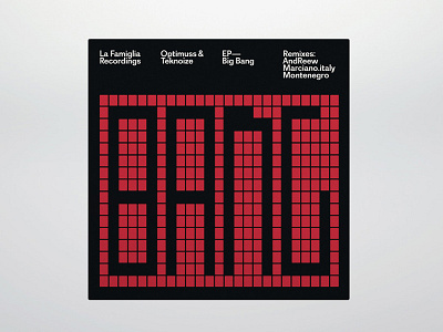 Teknoize & Optimuss - Big Bang EP album cover grid minimal modernism music sans serif techno type design typography