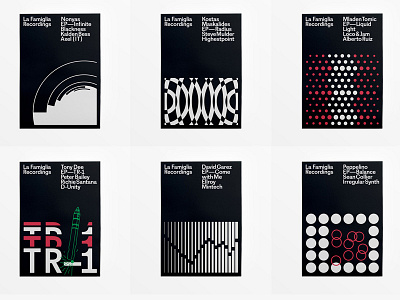 La Famiglia Recordings - Poster Series 1 album cover grid minimal modernism music sans serif techno type design typography