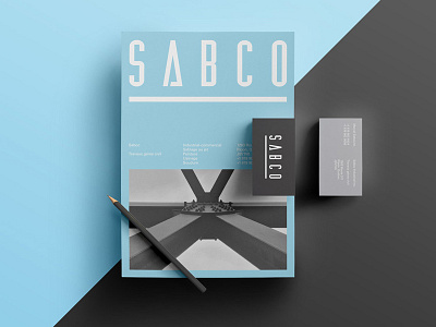 Sabco - Visual Identity business card civil engineer grid international typographic style logo modernism stationery type design typography univers visual identity