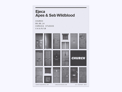 Church UK - London Doors akzidenz grotesque church uk grid minimal modernism poster sans serif techno typography