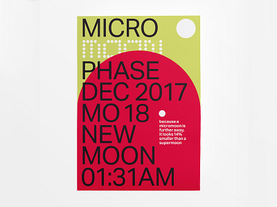 Moon Phase - Poster clean grid minimal modernist moon poster print typography