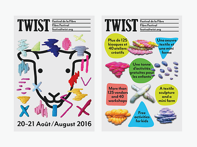 Twist Fibre Festival - Visual Identity branding festival fibre knit logo poster print quebec typography visual identity