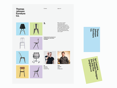 Thomas Johnson Furniture Co. branding grid minimal modernist sans serif typography visual identity