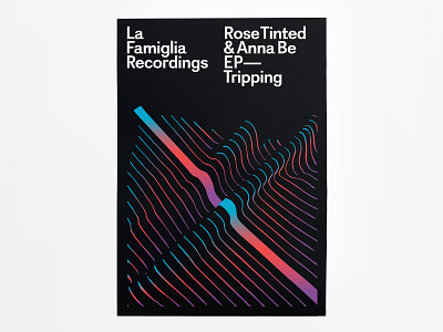 Rose Tined & Anna Be - Tripping grid logo minimal music poster sans serif techno