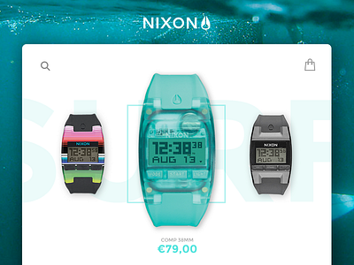 Nixon interface nixon shop experience sport surf ui ux watches