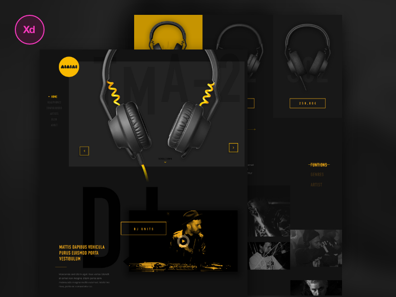Aiaiai music redesign "xd tryout" tryout dj ui ux webdesign aiaiai redesign freebie adobe xd music