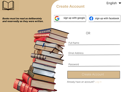 Daily UI Challenge: 001 books daily ui challenge dailyui design figma sign up ui ux