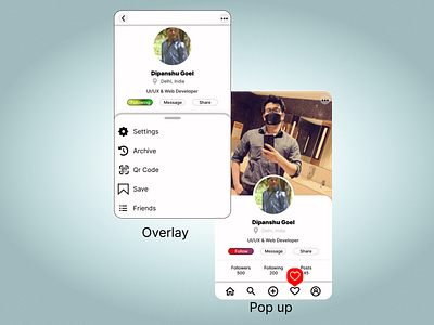 Pop-up / Overlay (Daily UI #016) 016 3d branding daily ui challenge design figma instagram logo mobile overlay pop up ui ux vector