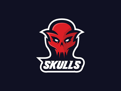 Skull Mascot Logo esports logo logo design mascot sports sports design sports logo