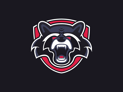 Raccoon Mascot Logo esports logo logo design mascot sports sports design sports logo