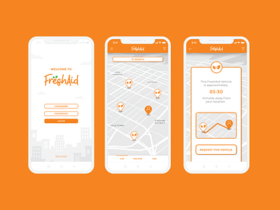 Freshaid Mobile UI Design app brand identity branding branding extension design graphic design illustration ui ux vector