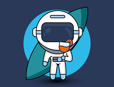 Illustration astronaut cartoon character summer cartoon graphic design illustration mascot