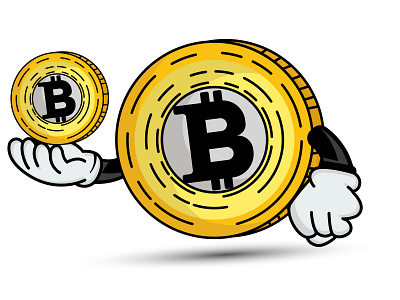 Bitcoins cartoon character illustration