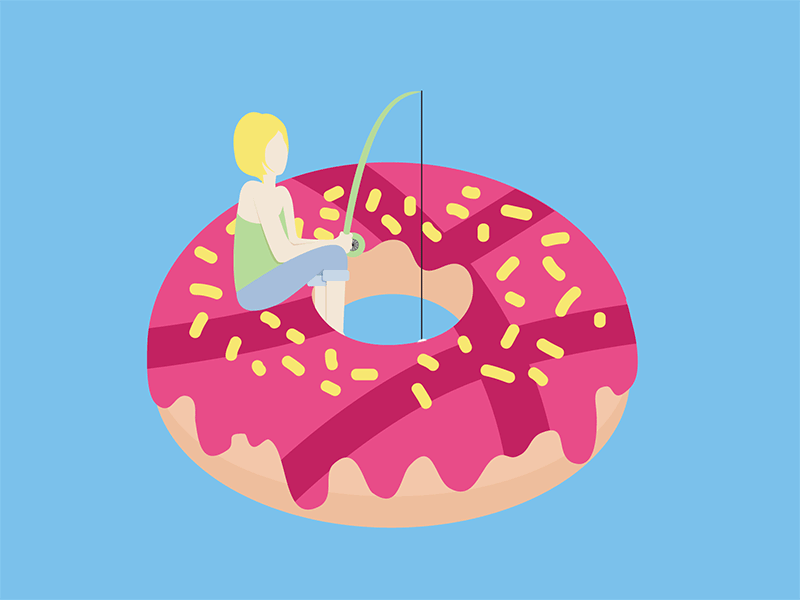 Doughnut doughnut dribbble fishing invite