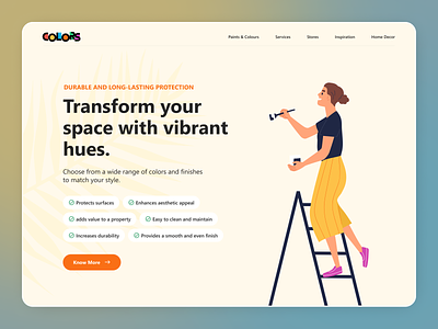 Paint Company - Landing Page agency branding colors design graphic design home page illustration landing page logo paint retro theme ui uiux user experience user interface vector wordpress