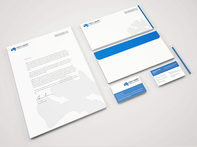 My Aus Path Branding blue branding business cards logo paper stationery white