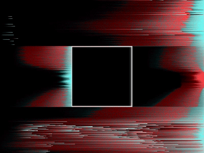 Pixels Going Crazy (pixel sorter) cyan pixels red square turbulent